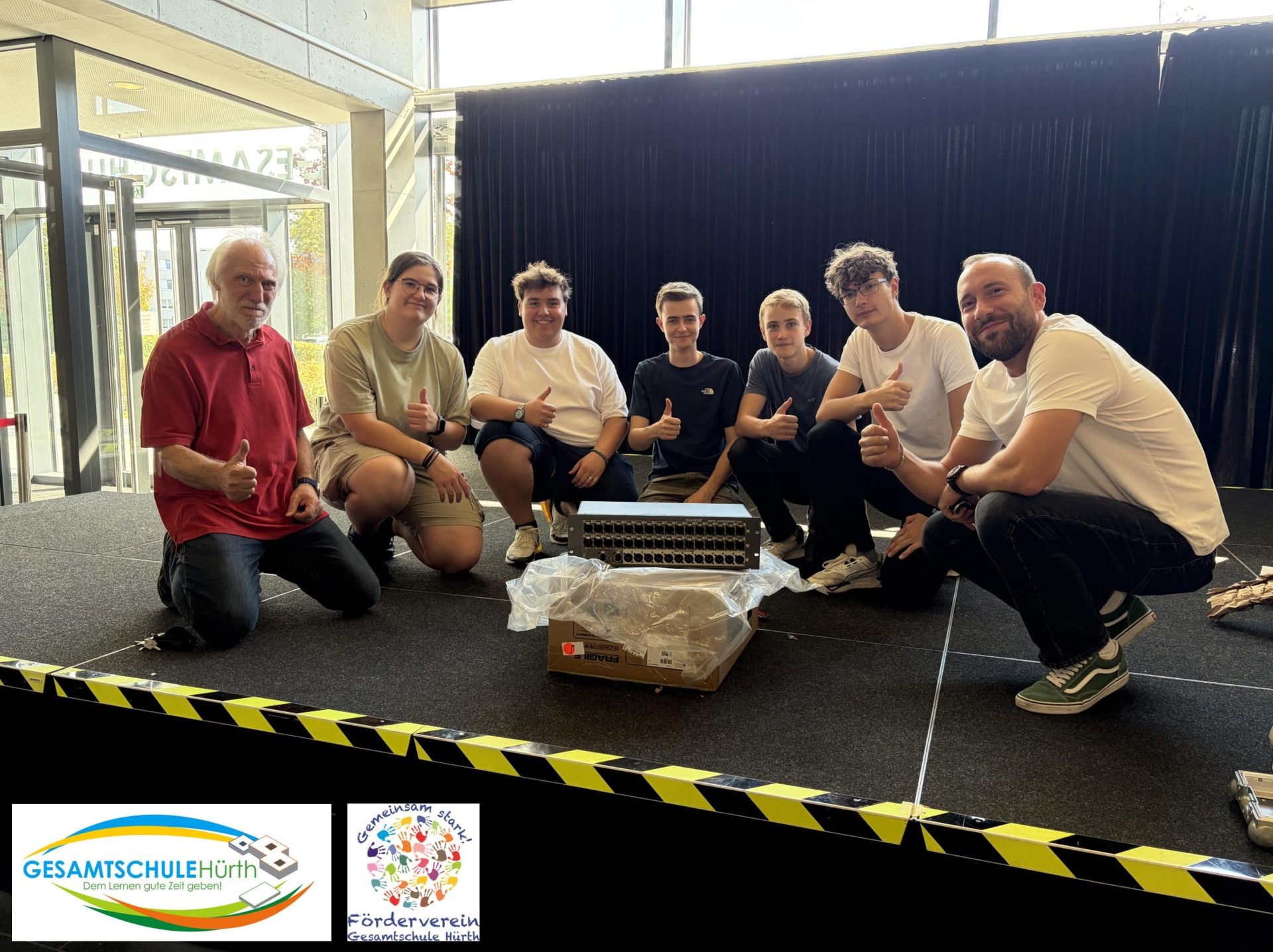 Freude über die neue Stagebox an der Gesamtschule Hürth